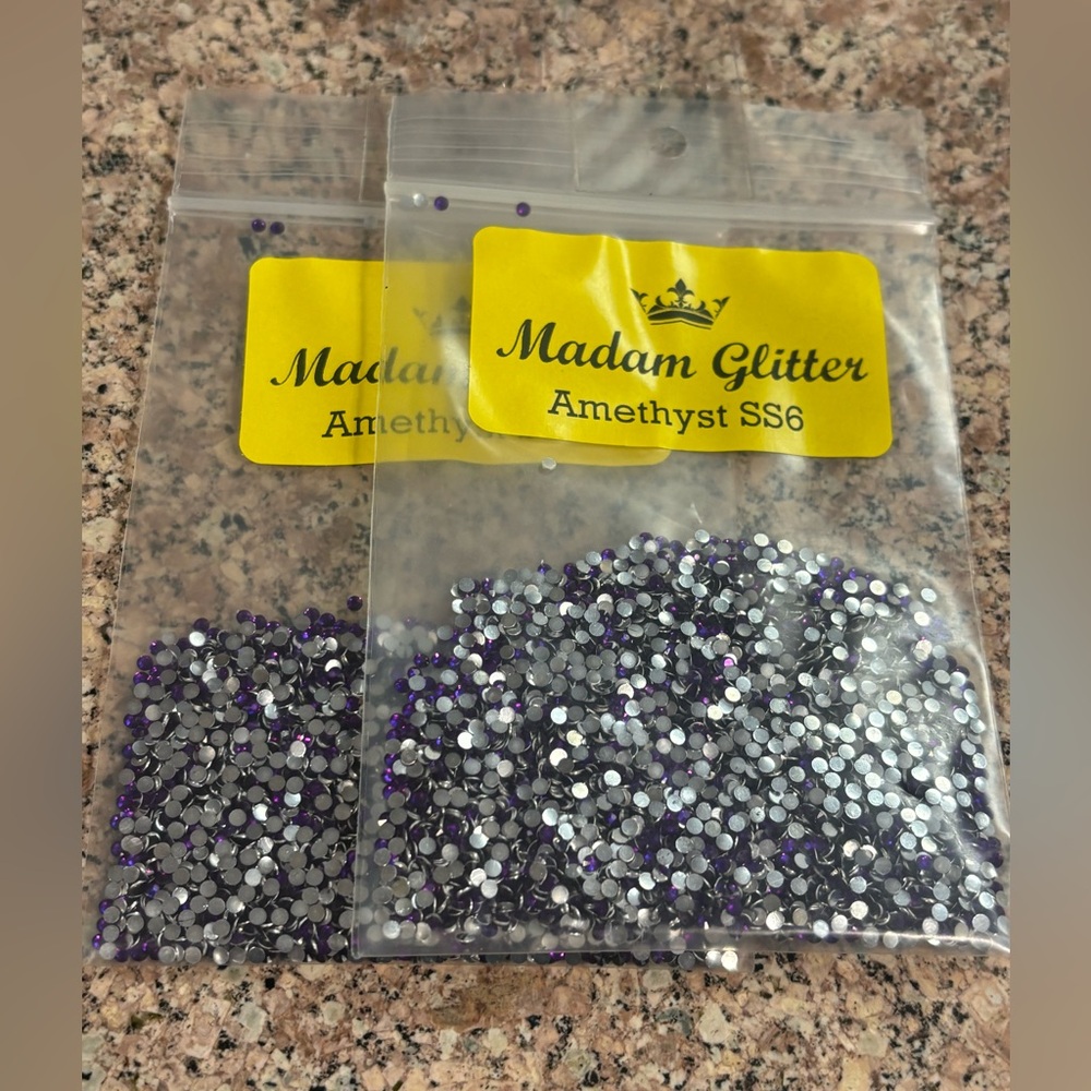 Madam Glitter Amethyst SS6 Flat Back Rhinestones 1440 ct-2 Packs